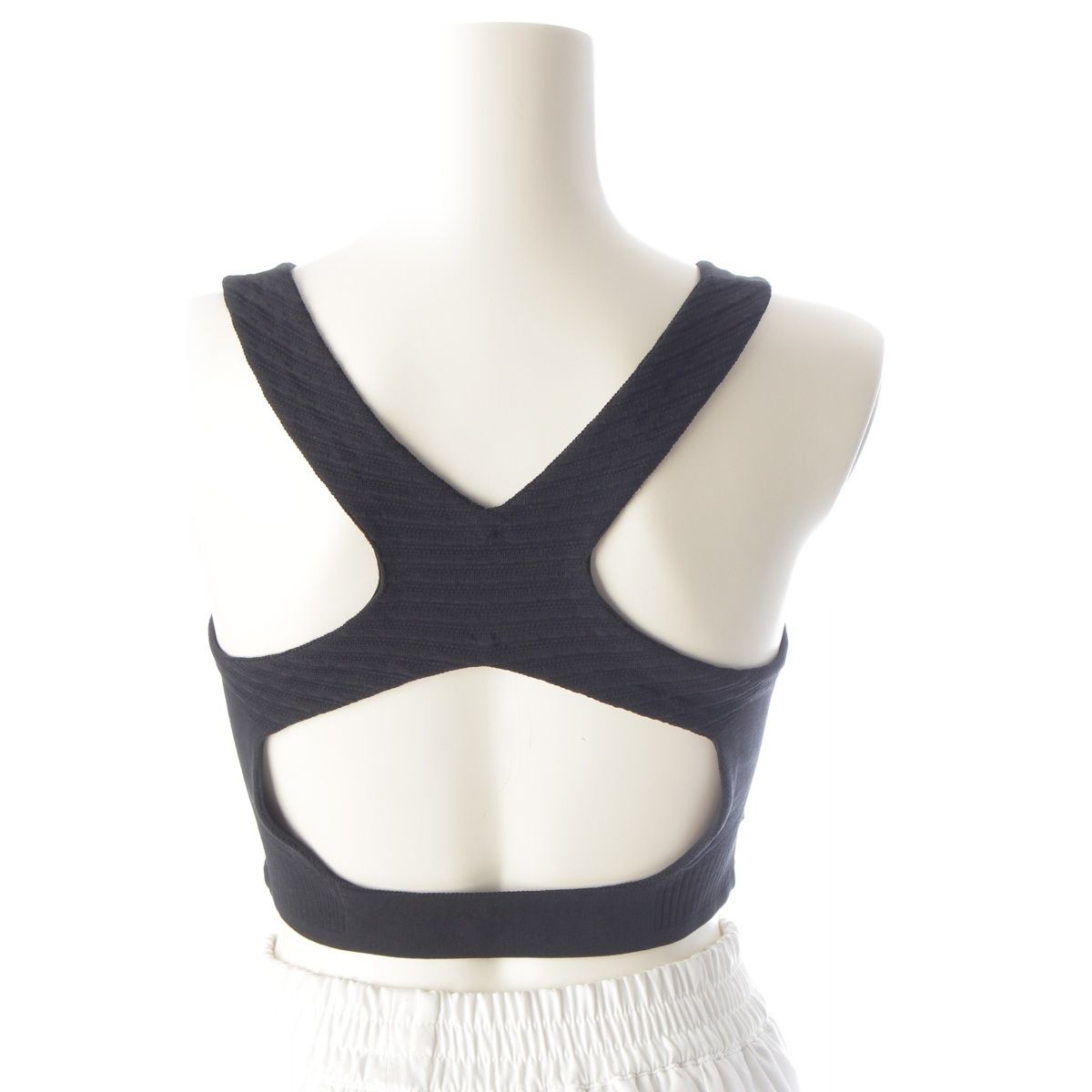 Prada Logo Back Open Cropped Tank Top Black XS — view 4