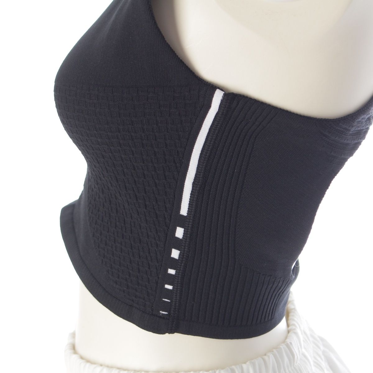 Prada Logo Back Open Cropped Tank Top Black XS — view 7