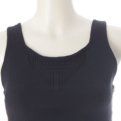 Prada Logo Back Open Cropped Tank Top Black XS — view 5