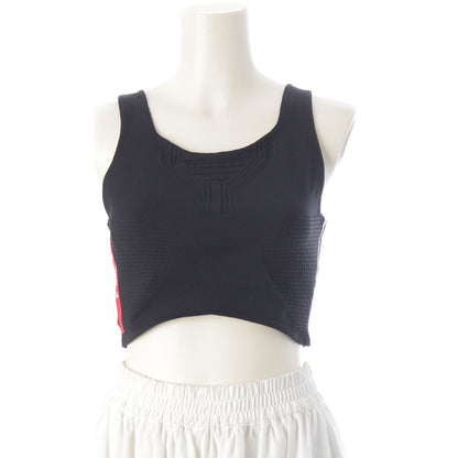 Prada Logo Back Open Cropped Tank Top Black XS
