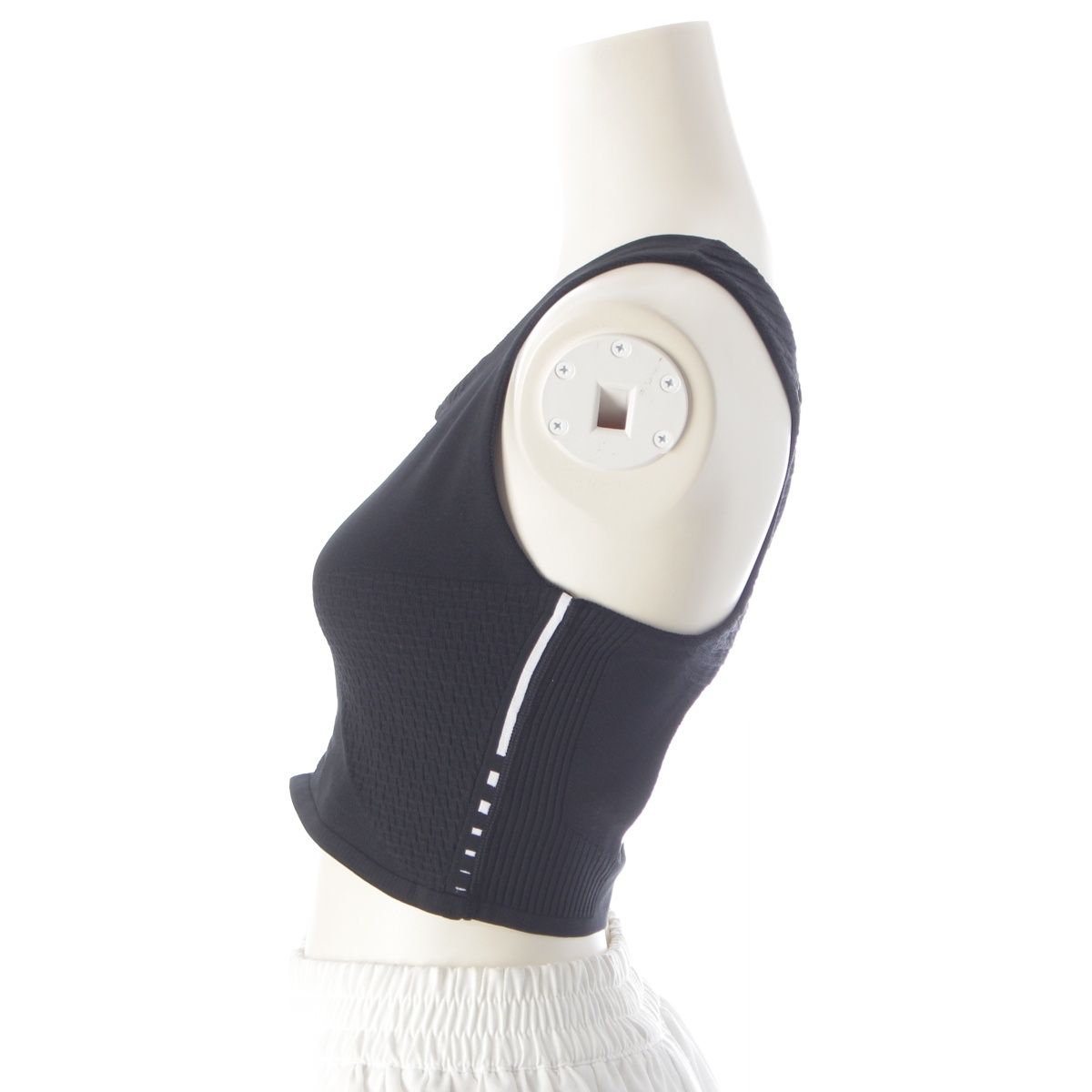 Prada Logo Back Open Cropped Tank Top Black XS — view 3