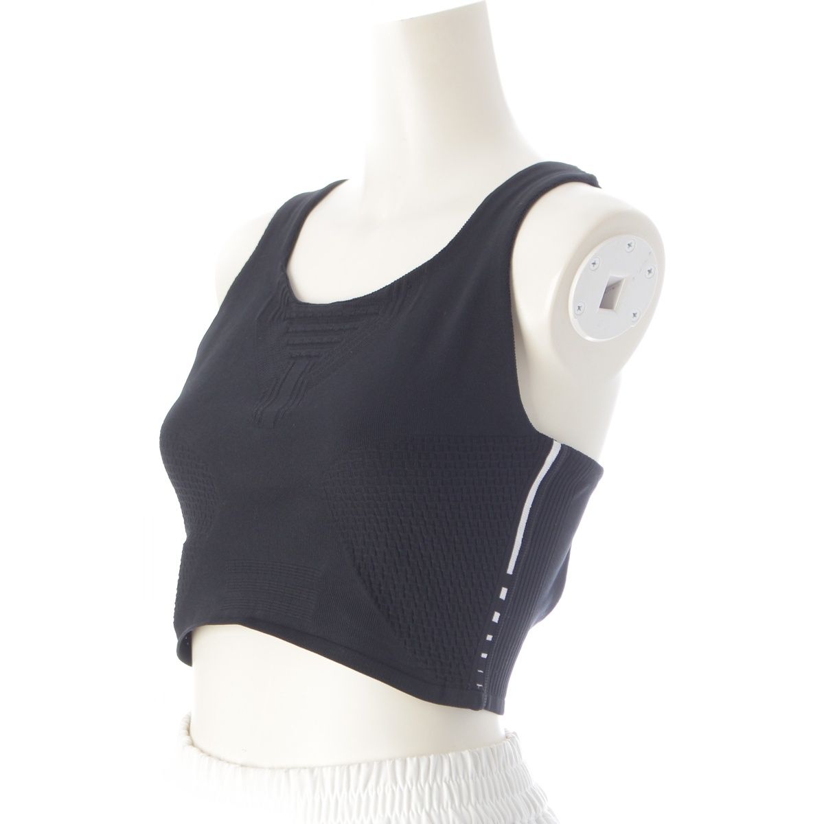 Prada Logo Back Open Cropped Tank Top Black XS — view 2
