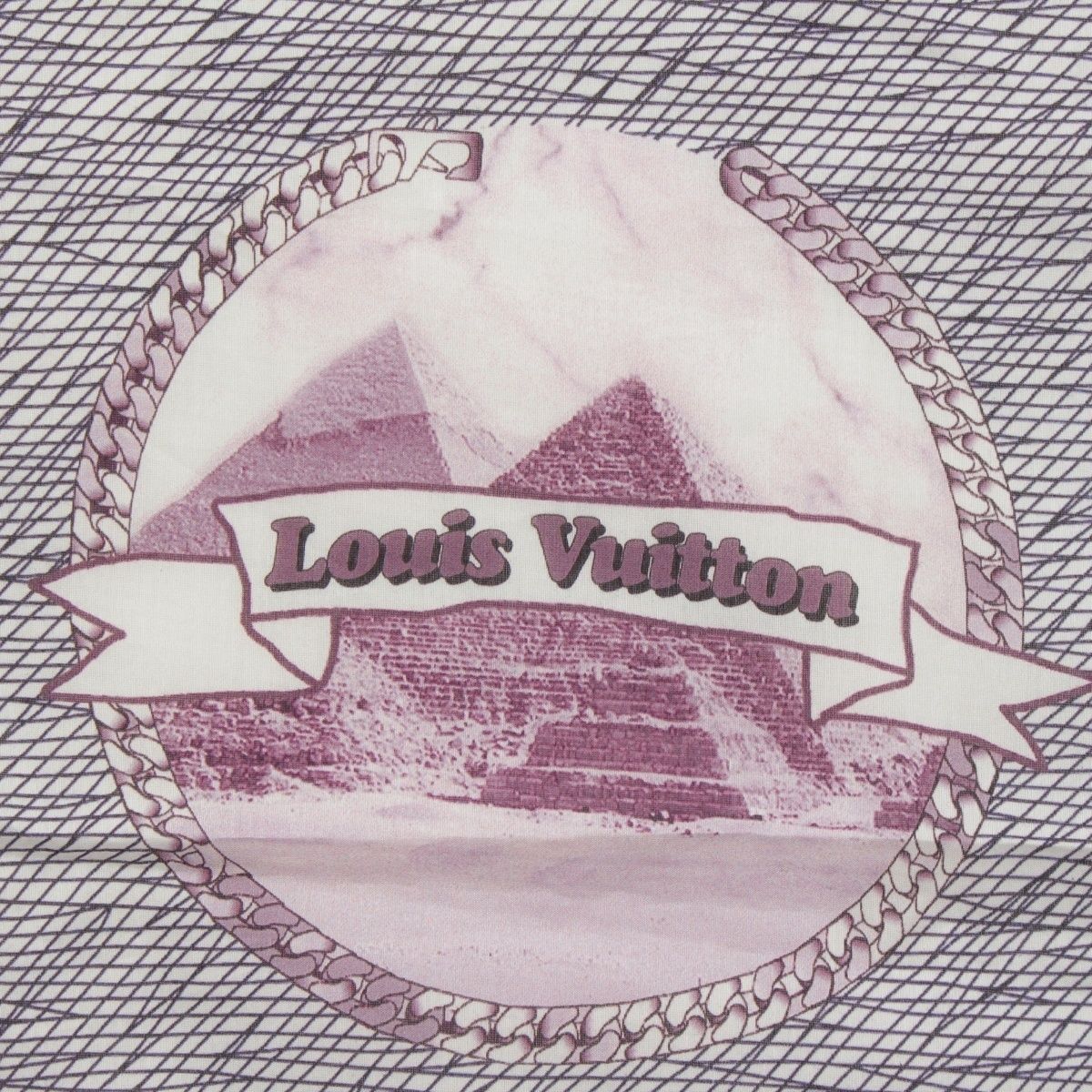 Louis Vuitton Silk Monogram Logo All Over Print Scarf Navy — view 7