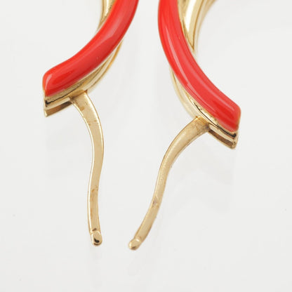 Celine Antral Hoop Earrings Red — view 8