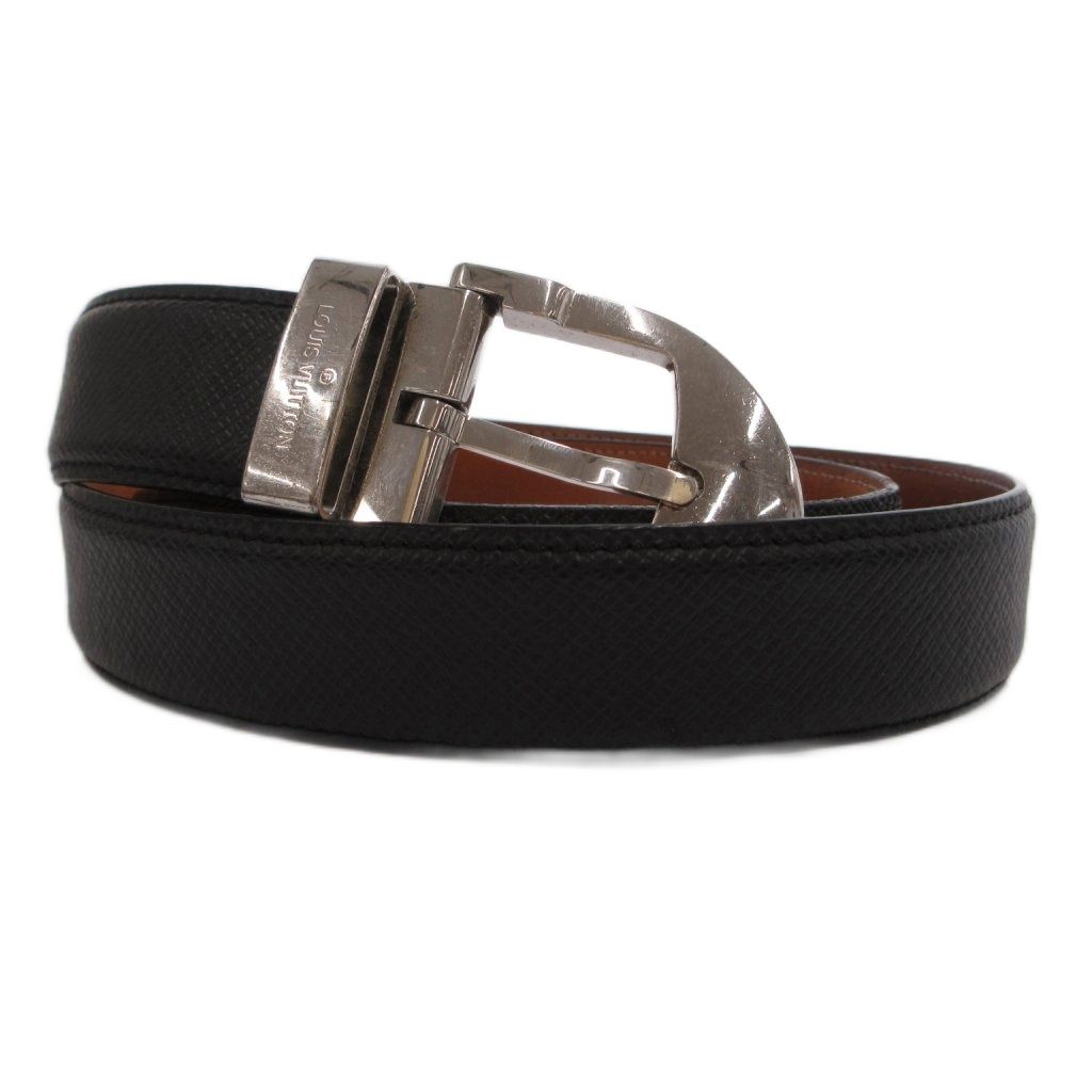 Louis Vuitton Taiga Ceinture Classic Belt Leather Black