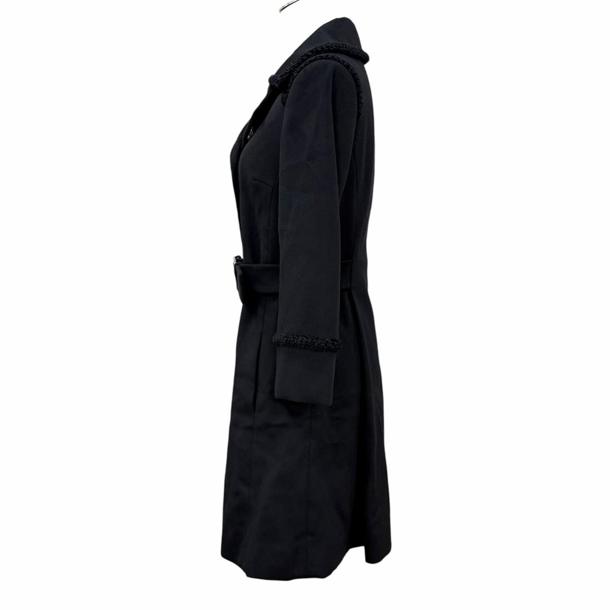 Chanel Cashmere 100% CC Logo Button Chain Design Buckle Double Breasted Coat — view 3