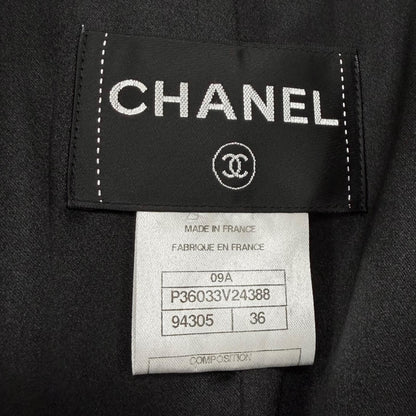 Chanel Cashmere 100% CC Logo Button Chain Design Buckle Double Breasted Coat — view 8