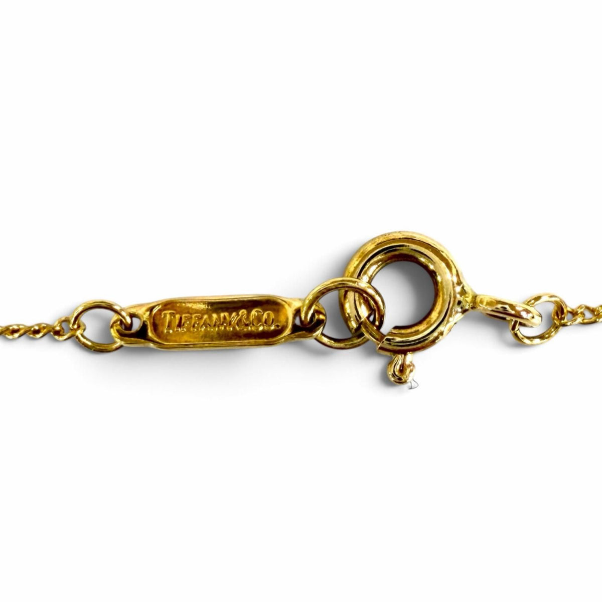 Tiffany & Co 750 Three Hoop Diamond Pendant Yellow Gold — view 7