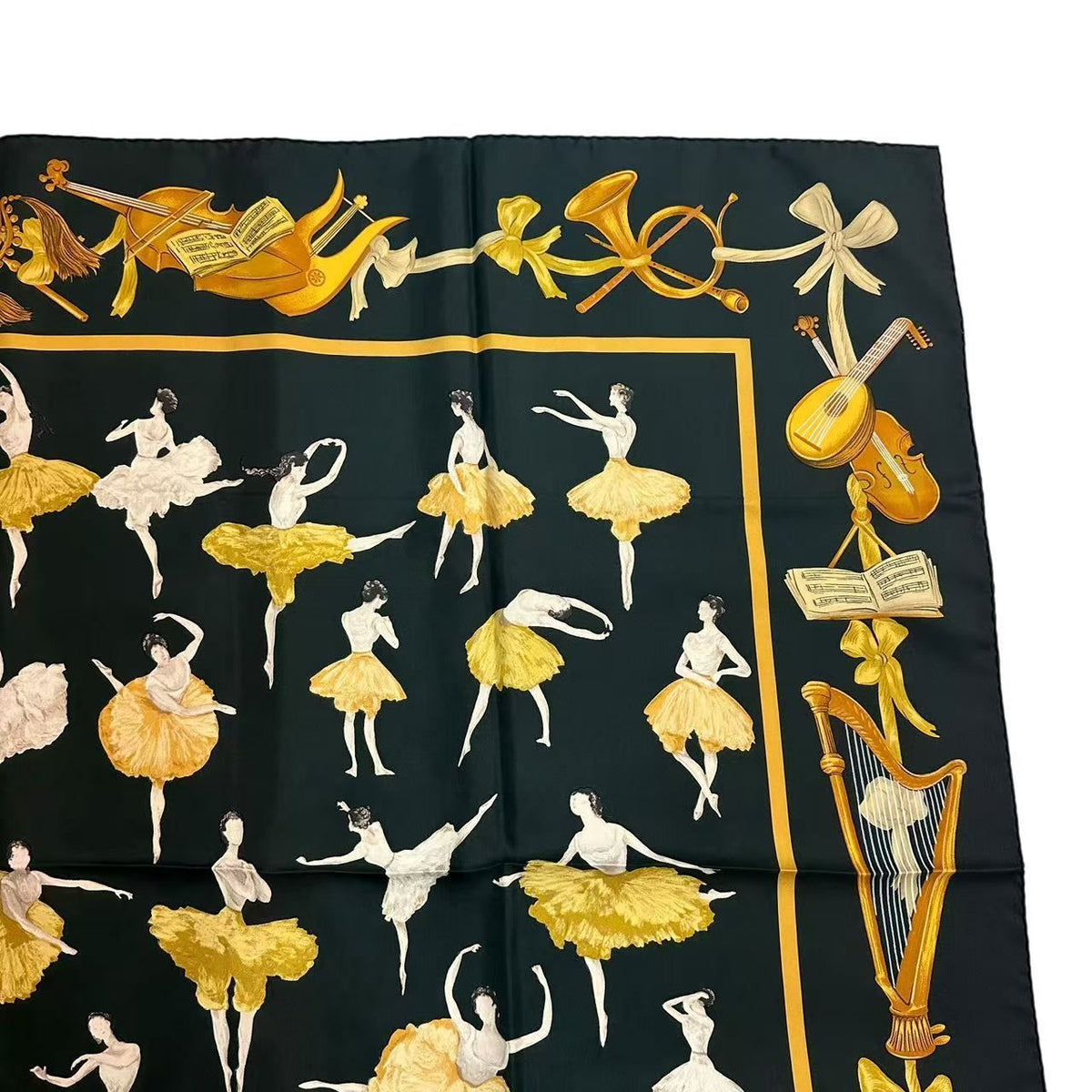 Hermes Carre 90 Silk Scarf la Danse la Dance Ballerina Black — view 3