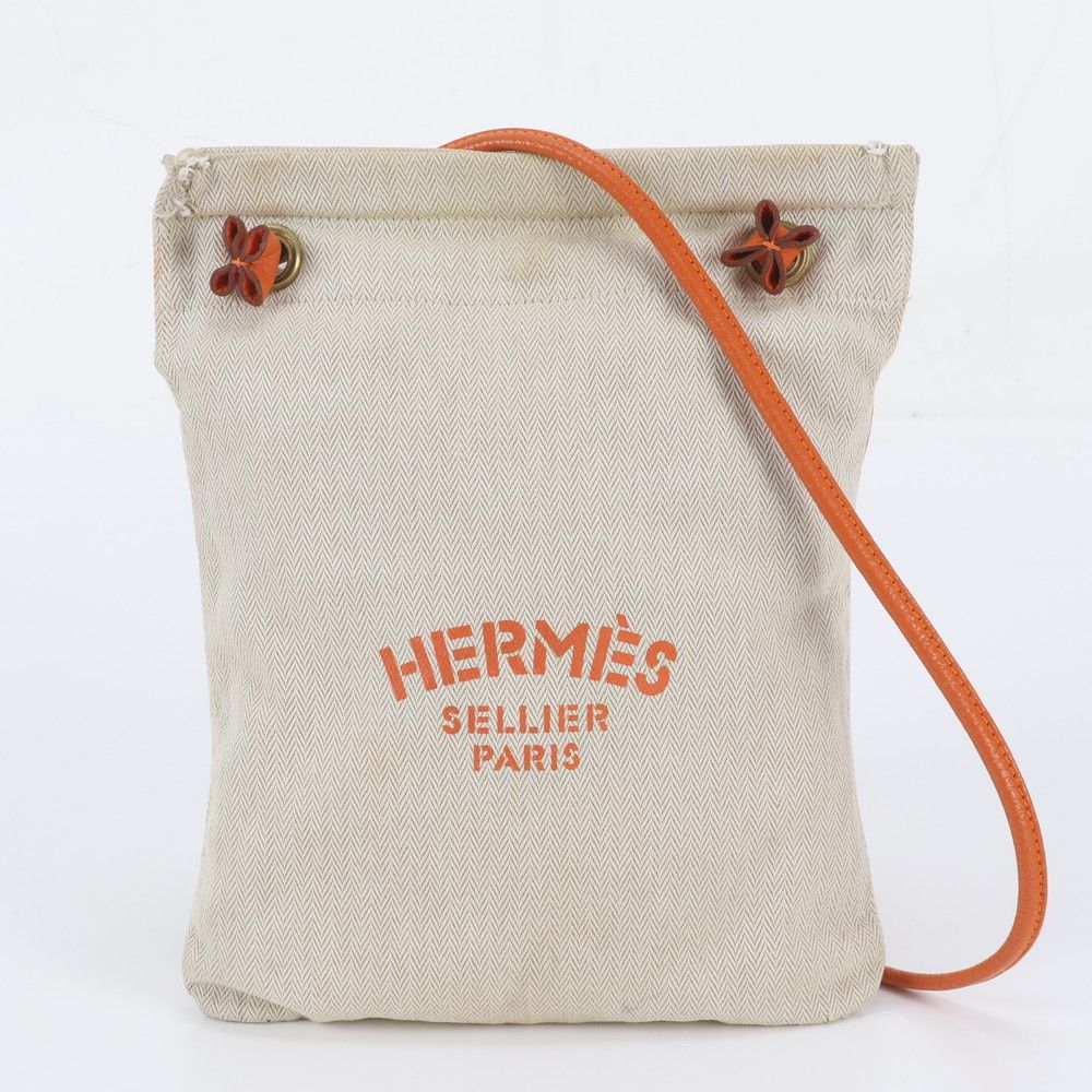 Hermes Aline PM Toile Chevron Leather Shoulder Bag