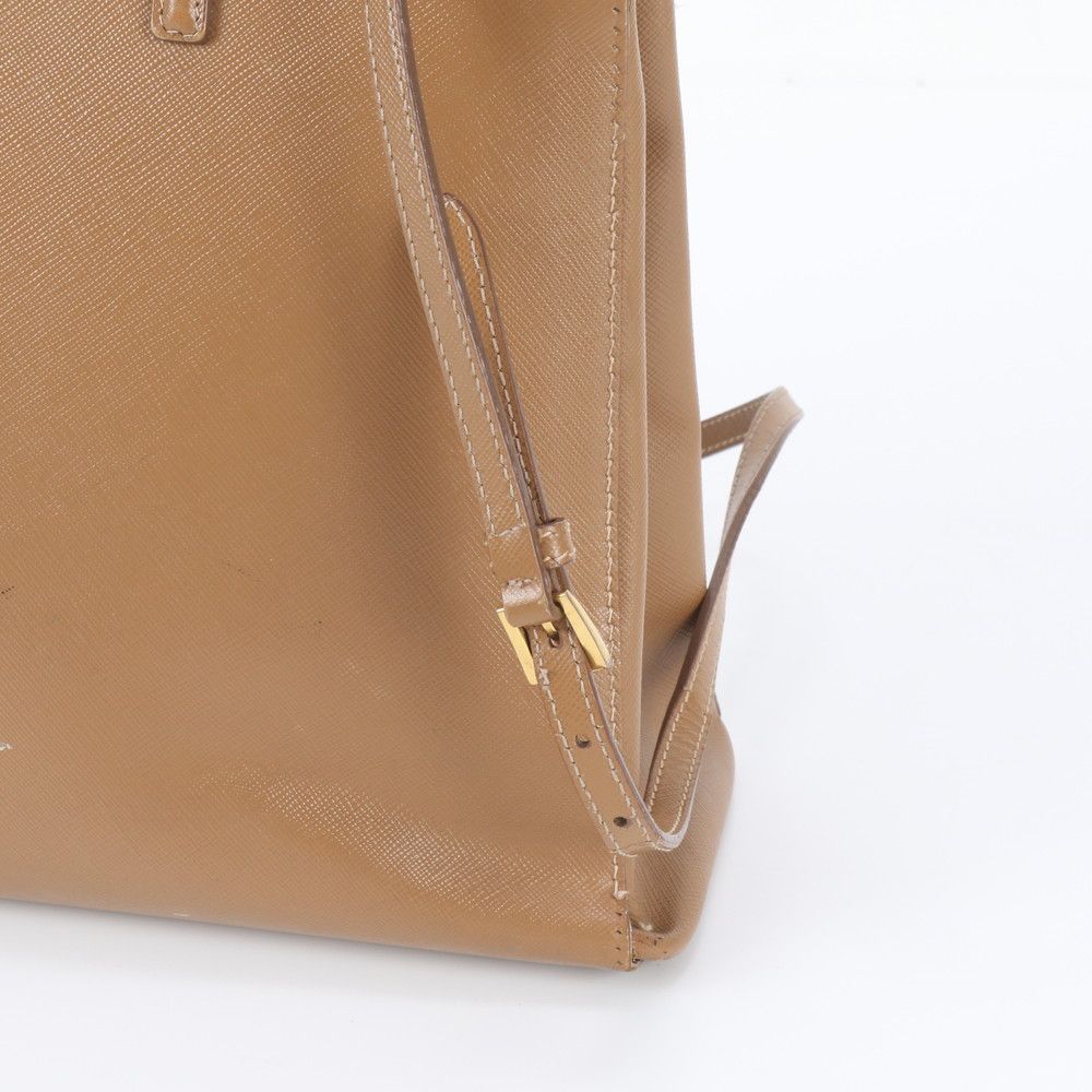 Prada Saffiano Leather Triangle Logo 2-Way Shoulder Bag Crossbody Hand — view 3