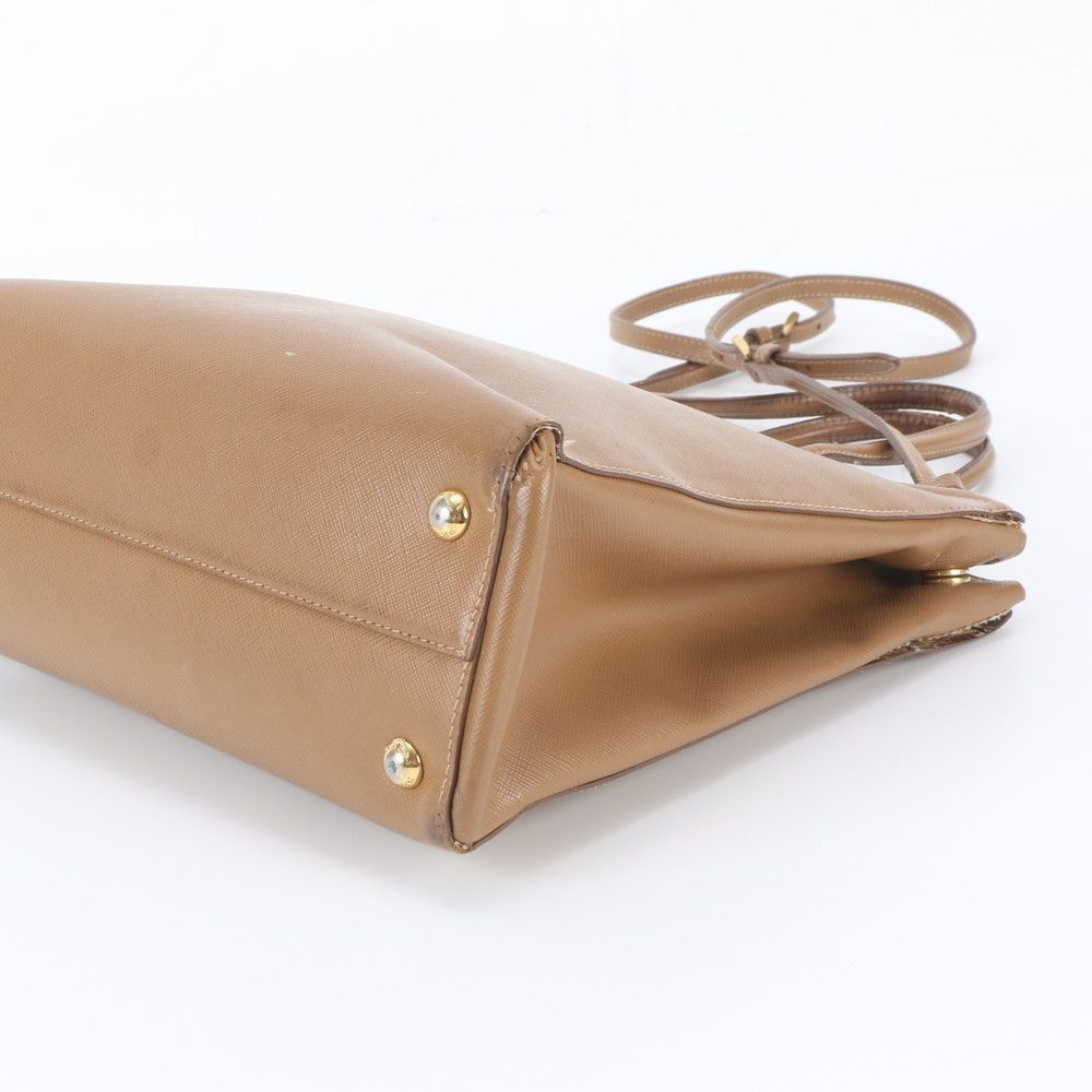 Prada Saffiano Leather Triangle Logo 2-Way Shoulder Bag Crossbody Hand — view 5