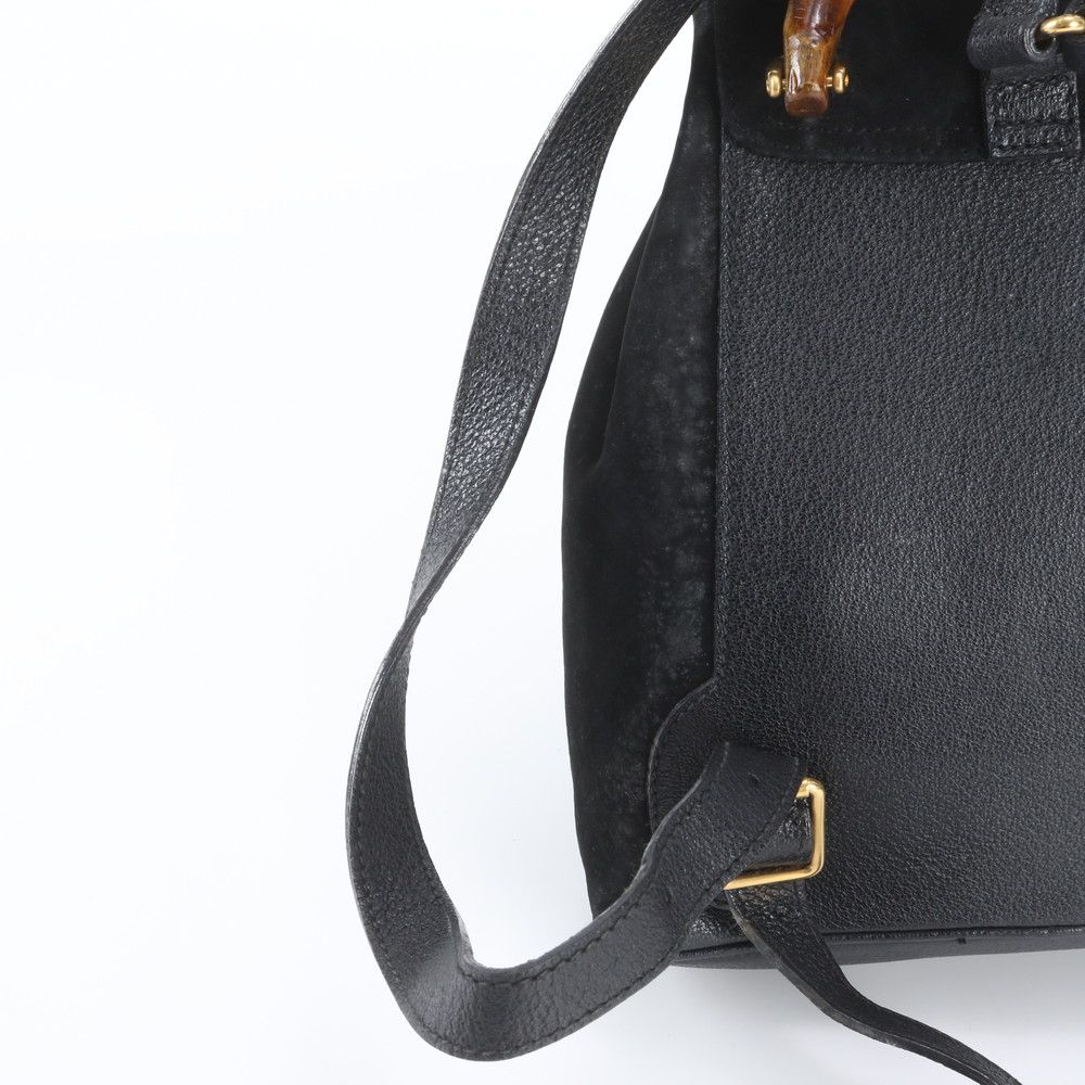 Gucci Vintage Bamboo Leather Backpack — view 4