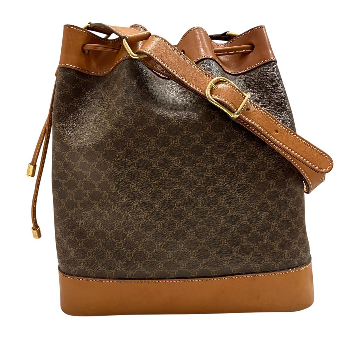 Celine Drawstring Shoulder Magadham Bag Leather