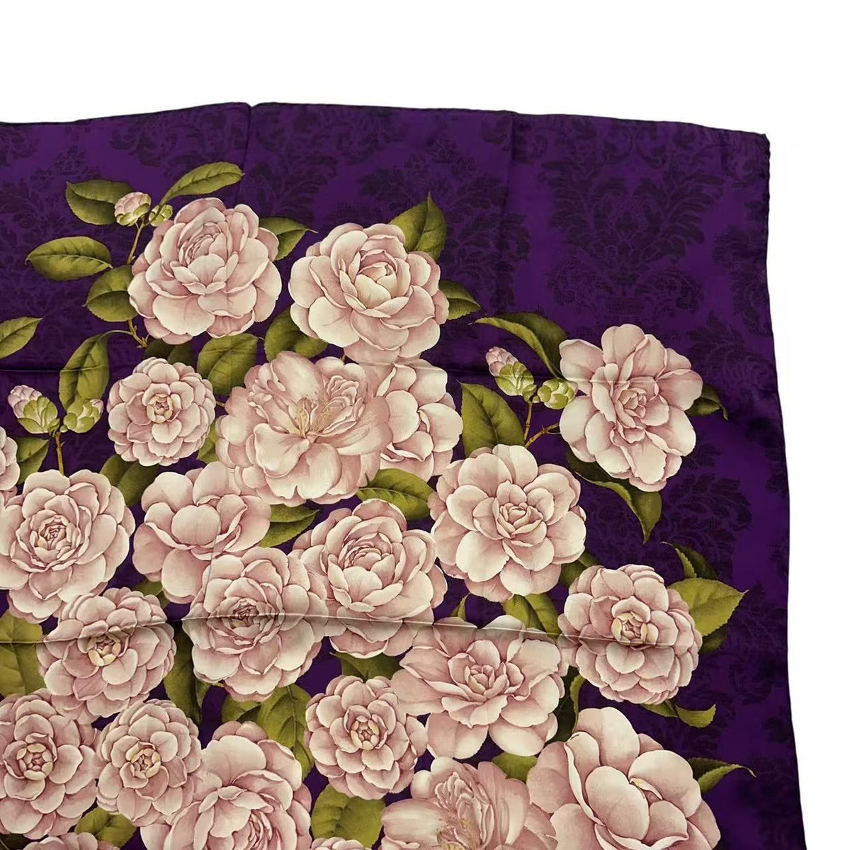 Chanel Camellia Floral Silk Scarf Large Purple — view 3