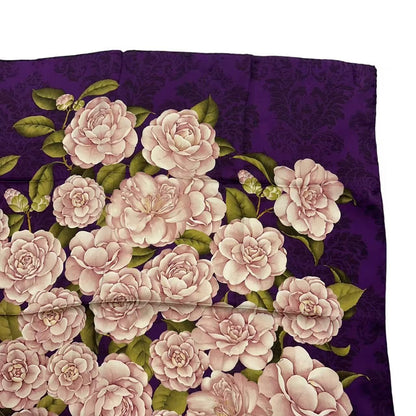 Chanel Camellia Floral Silk Scarf Large Purple — view 3