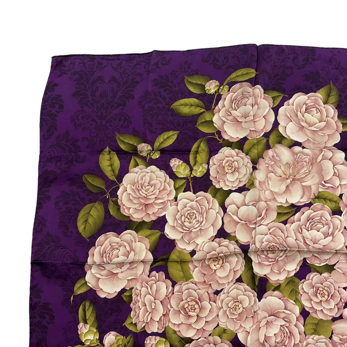 Chanel Camellia Floral Silk Scarf Large Purple — view 2