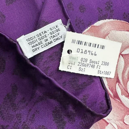 Chanel Camellia Floral Silk Scarf Large Purple — view 7