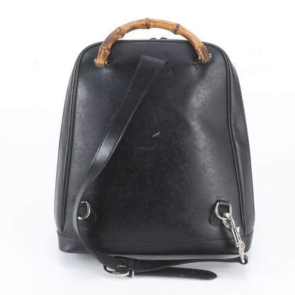 Gucci Vintage Bamboo 5 Leather Backpack — view 3