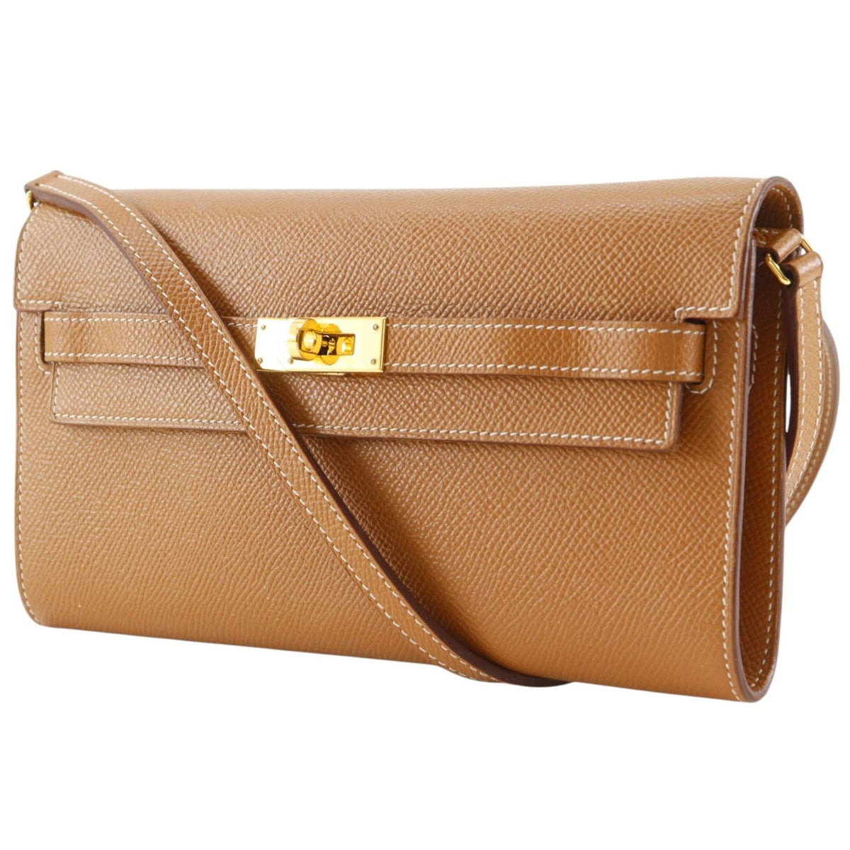 Hermes Kelly Wallet to Go Veau Epsom Gold Brown — view 2