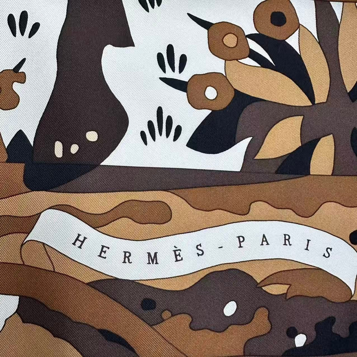 Hermes Carre 90 Scarf of les Dix Cavaliers Silk Brown — view 7
