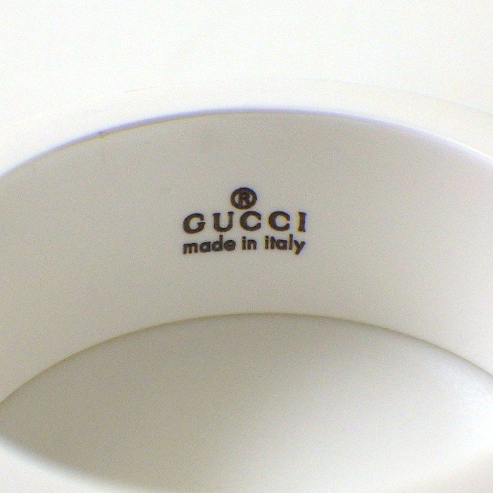 Gucci Ring Icon GG Logo White Ceramic 18k Yellow Gold — view 3