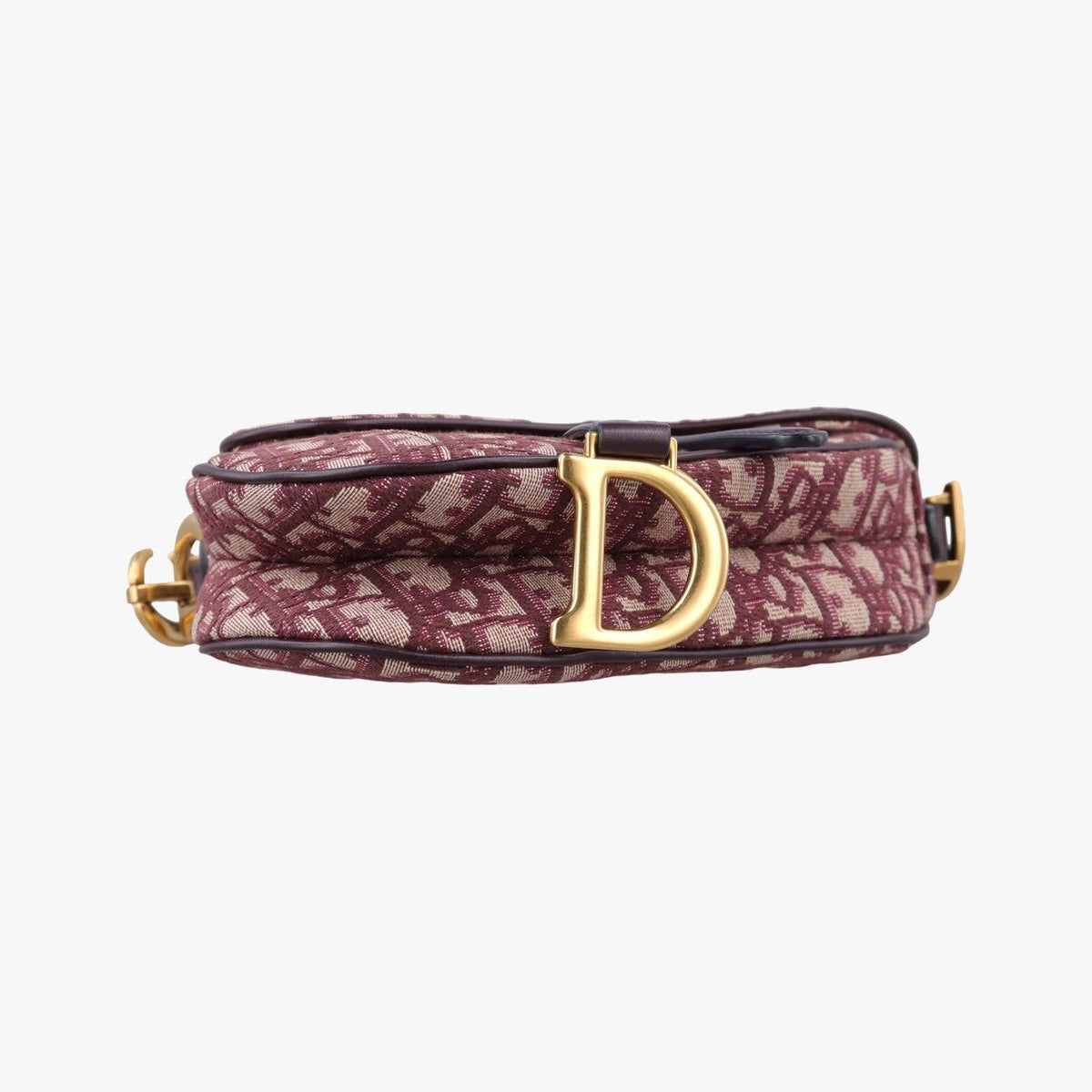 Dior Saddle Wine Red Jacquard Leather Shoulder Bag — view 3