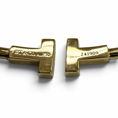 Tiffany & Co T Narrow Wire Bracelet Bangle Yellow Gold — view 6