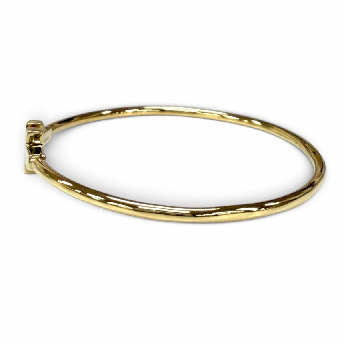 Tiffany & Co T Narrow Wire Bracelet Bangle Yellow Gold — view 2