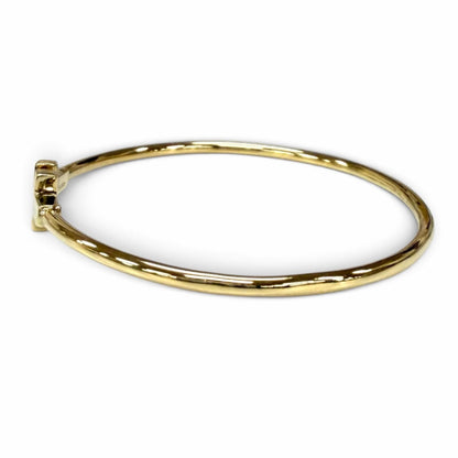 Tiffany & Co T Narrow Wire Bracelet Bangle Yellow Gold — view 2