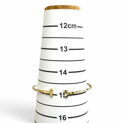 Tiffany & Co T Narrow Wire Bracelet Bangle Yellow Gold — view 7