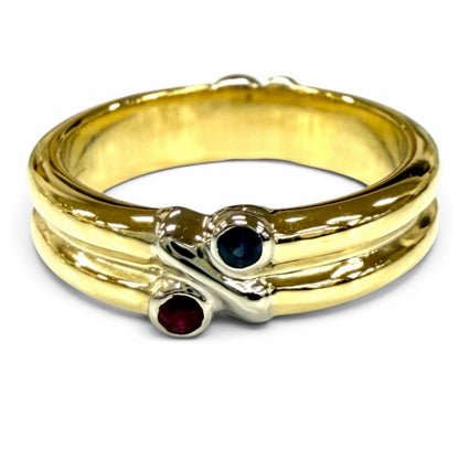 Tiffany & Co 750 Signature Sapphire Ruby Ring JP