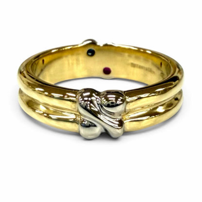 Tiffany & Co 750 Signature Sapphire Ruby Ring JP — view 4