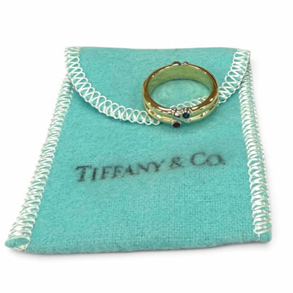 Tiffany & Co 750 Signature Sapphire Ruby Ring JP — view 2