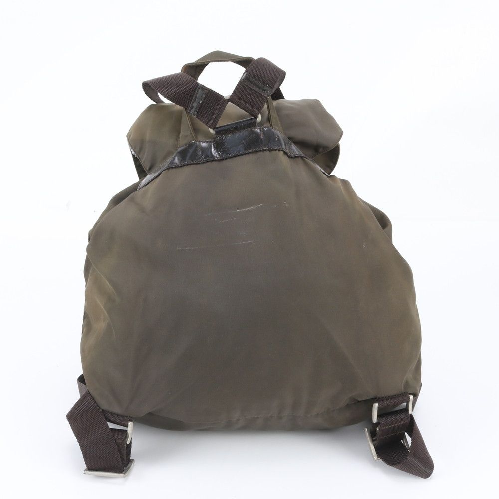 Prada Tessuto Nylon Triangle Logo Leather Backpack — view 3