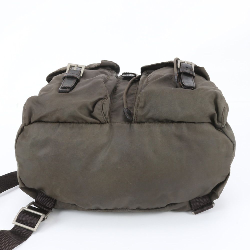 Prada Tessuto Nylon Triangle Logo Leather Backpack — view 5