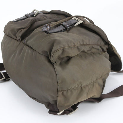 Prada Tessuto Nylon Triangle Logo Leather Backpack — view 6