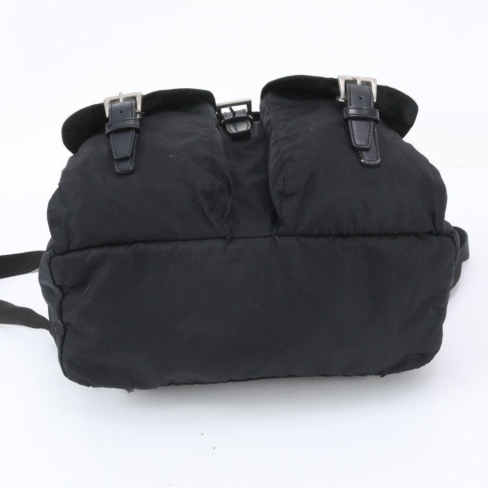 Prada Tessuto Nylon Triangle Logo Leather Backpack — view 6