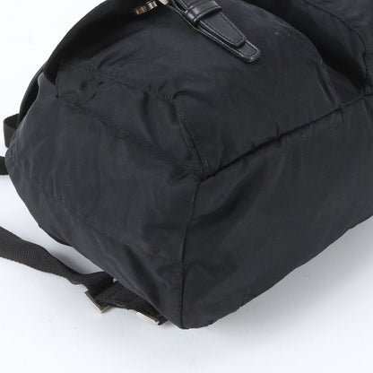 Prada Tessuto Nylon Triangle Logo Leather Backpack — view 4