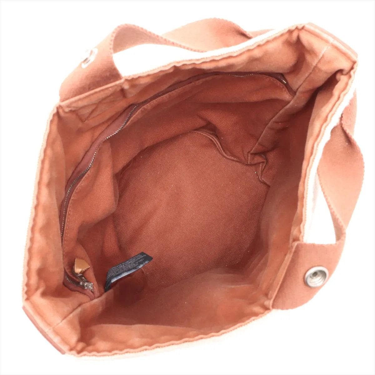 Hermes Saxo MM Leather Canvas Handbag — view 6