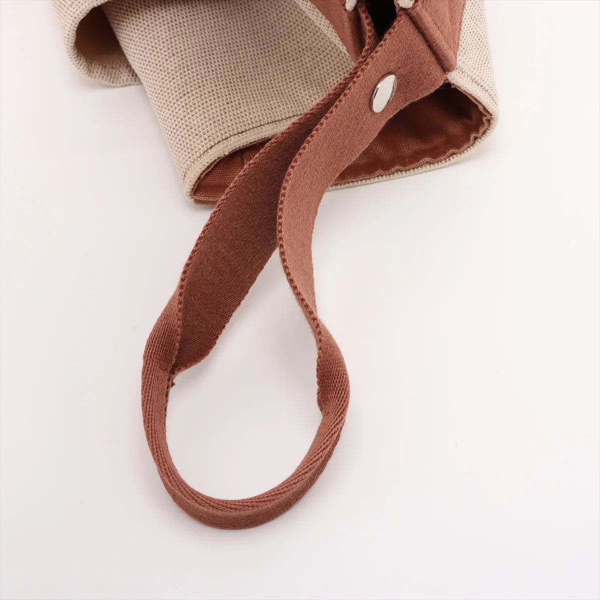 Hermes Saxo MM Leather Canvas Handbag — view 5