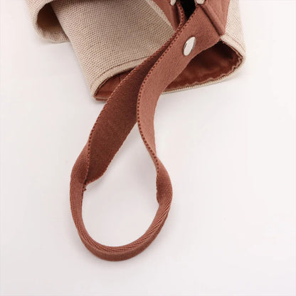 Hermes Saxo MM Leather Canvas Handbag — view 5