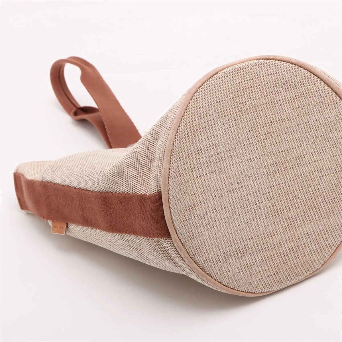 Hermes Saxo MM Leather Canvas Handbag — view 4