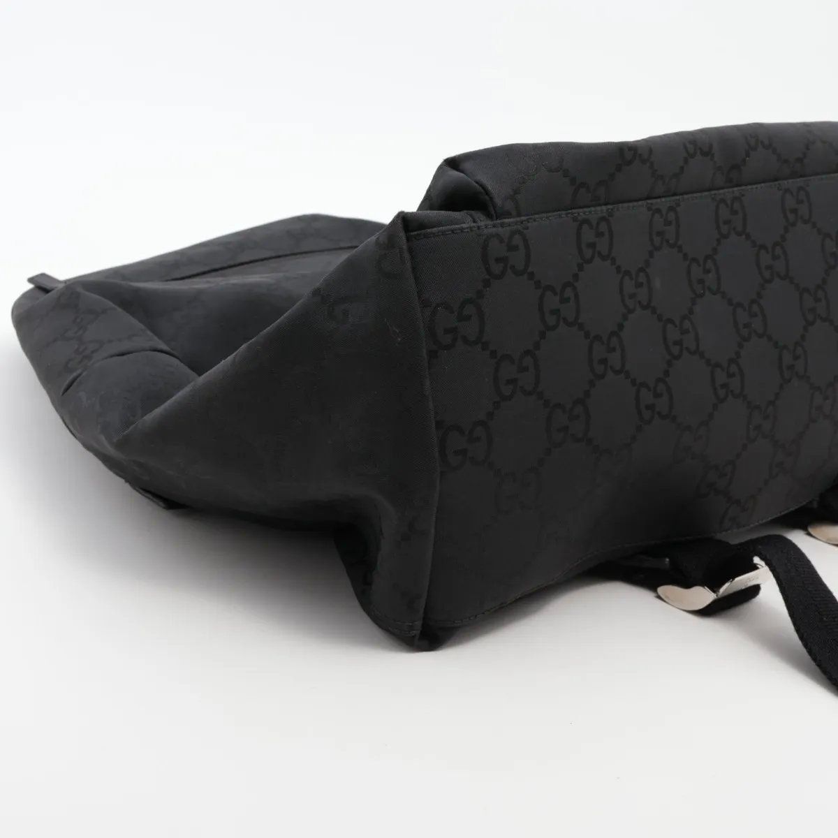 Gucci GG Nylon Leather Backpack Shoulder Bag — view 4