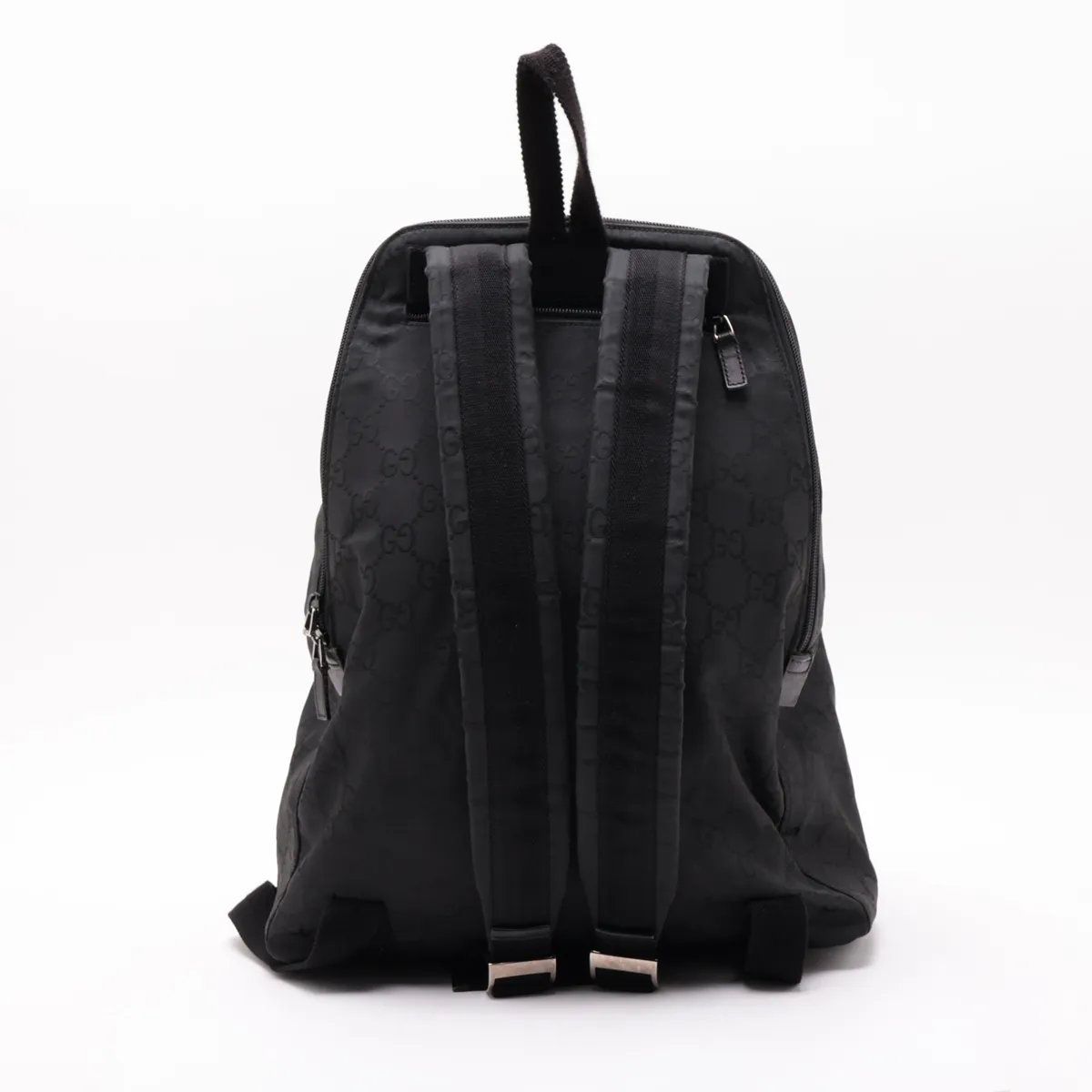 Gucci GG Nylon Leather Backpack Shoulder Bag — view 2