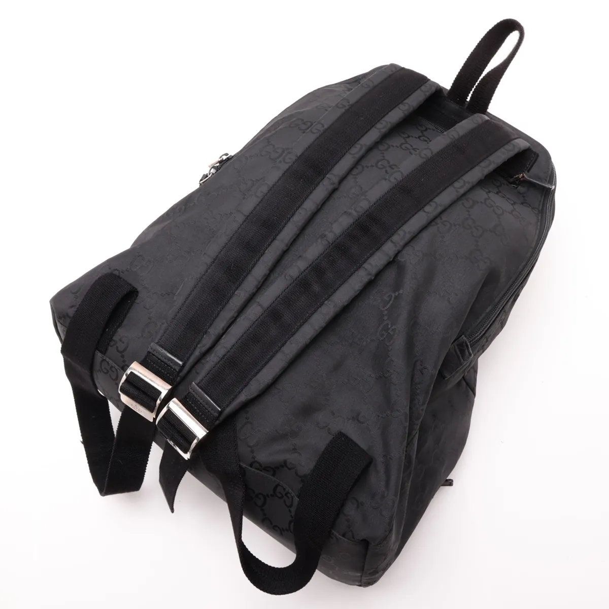 Gucci GG Nylon Leather Backpack Shoulder Bag — view 5