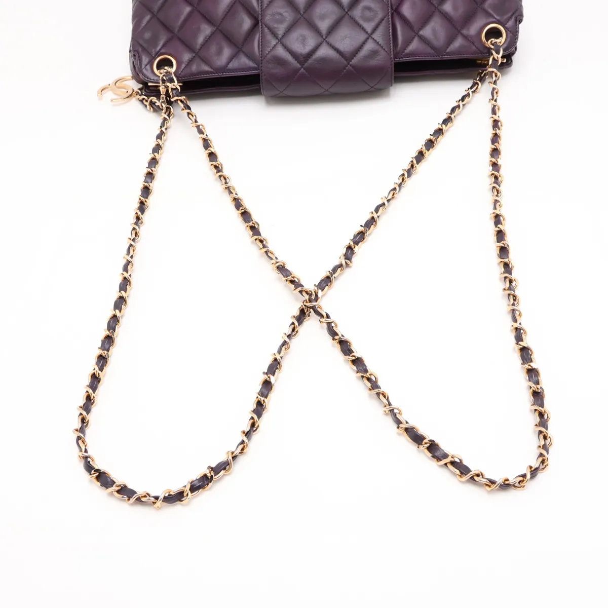 Chanel Card Quilted Lambskin Leather Chain Shoulder Bag — view 5