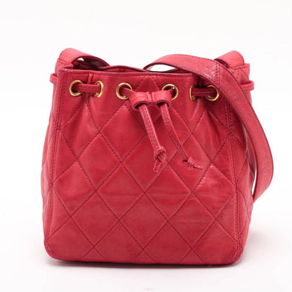Chanel Quilted Lambskin Leather Shoulder Bag Crossbody Drawstring