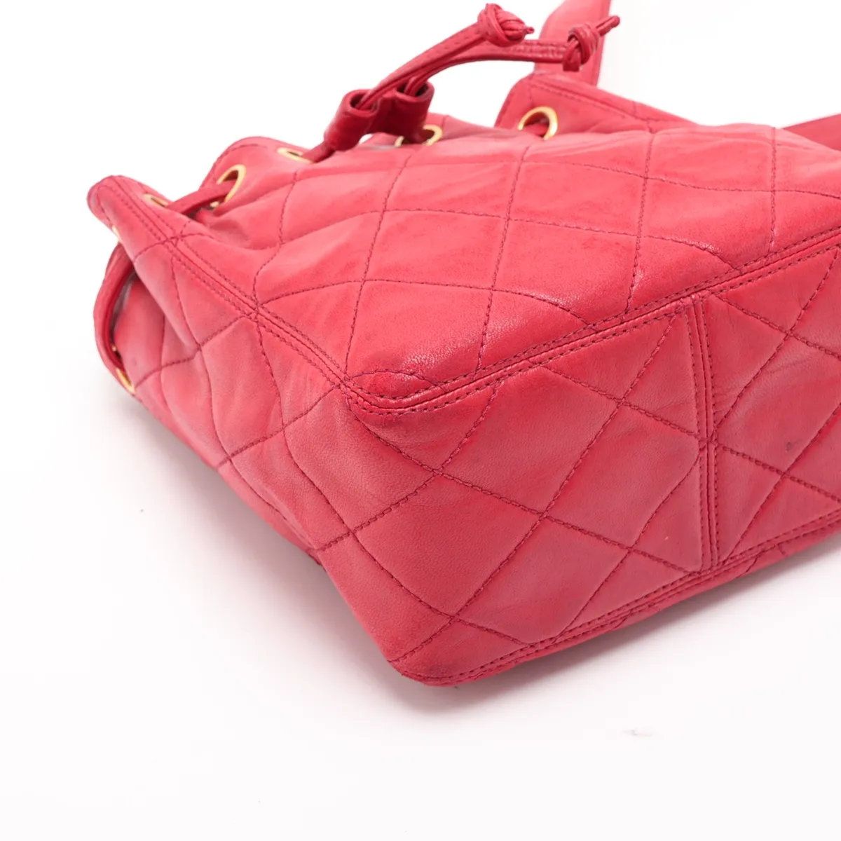 Chanel Quilted Lambskin Leather Shoulder Bag Crossbody Drawstring — view 4
