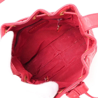 Chanel Quilted Lambskin Leather Shoulder Bag Crossbody Drawstring — view 6